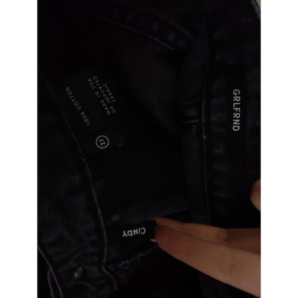 GRLFRND Revolve Cindy Gray Cotton High Waisted Raw Hem Denim Cut Off Shorts 27 - Picture 10 of 10